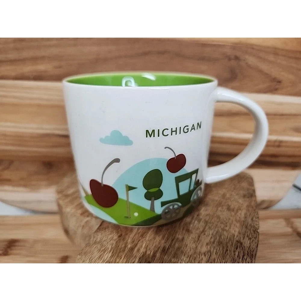Starbucks Mug Michigan You Are Here Collection 14oz 2017 MINT